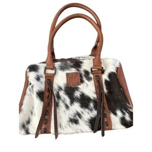 STS Ranchwear Cowhide satchel purse western bag cowgirl hair fur fringe